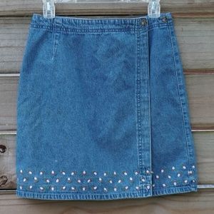 A.M.I Denim Wrap Skirt